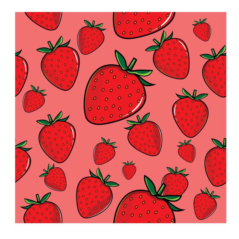 sömlösa mönster jordgubbe vektor