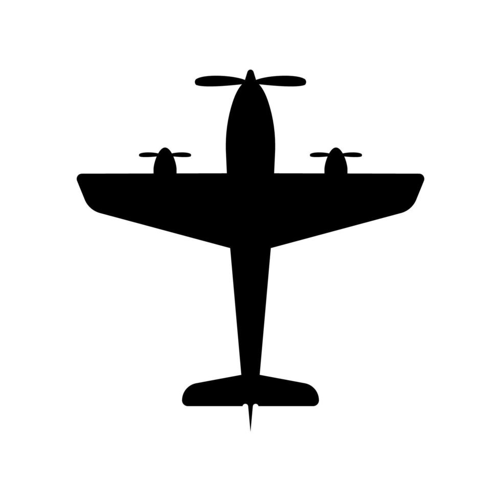 Krieg Retro-Flugzeug-Silhouette-Symbol. militärisches Vintage-Flugzeug-Glyphen-Piktogramm. armee flugzeug waffe scout symbol. Flug Doppeldecker. Luftbomber-Symbol. Luftverteidigung. isolierte vektorillustration. vektor