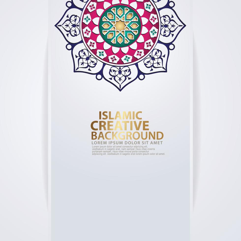 islamiska traditionella bröllopsevenemang och andra användare med realistiska islamiska dekorativa färgglada detaljer av mosaik vektor