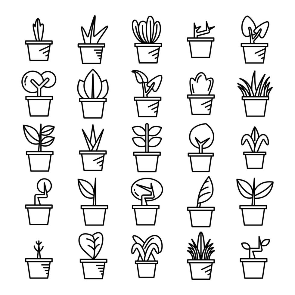zimmerpflanze symbole illustration vektor