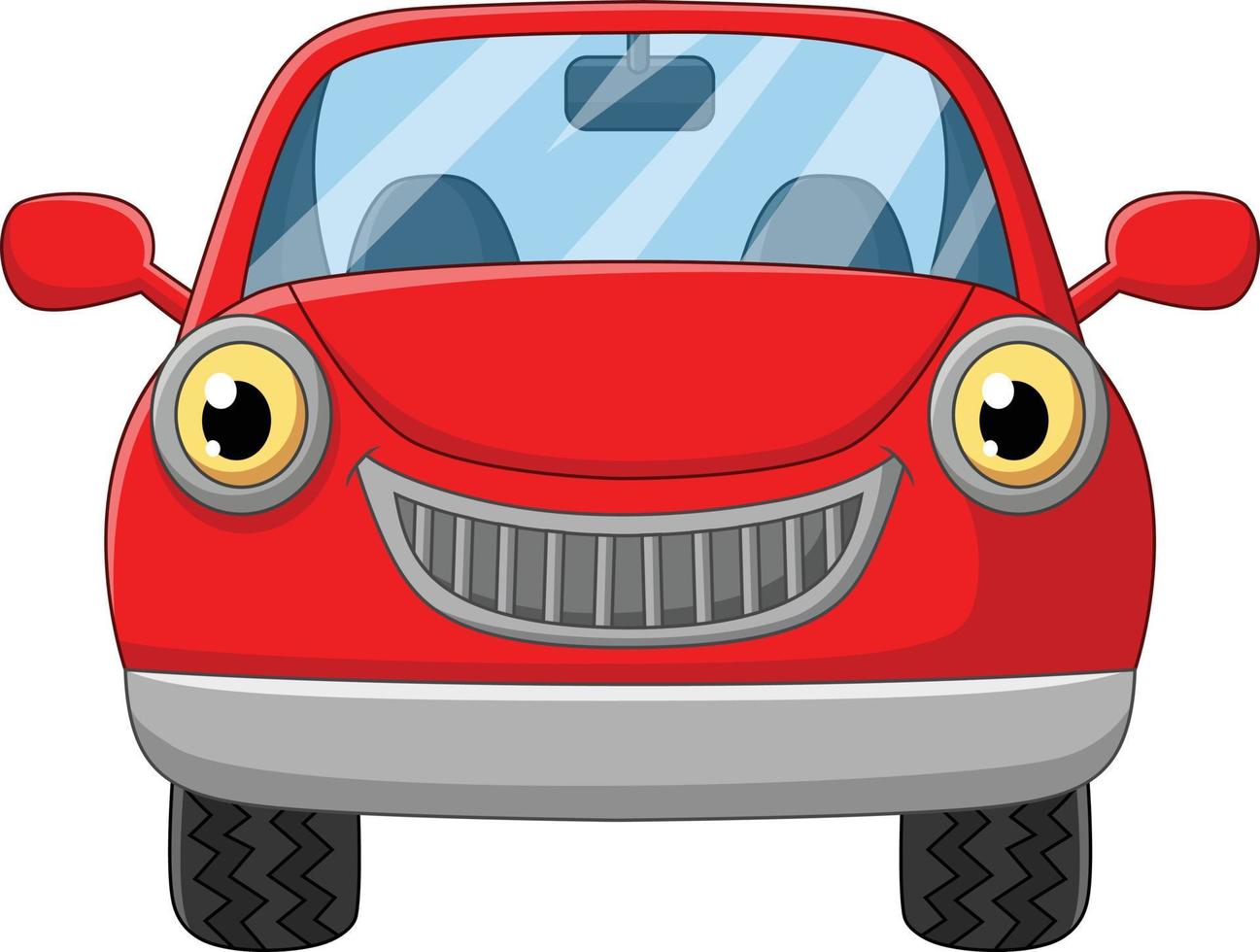 Cartoon rotes Auto auf weißem Hintergrund vektor