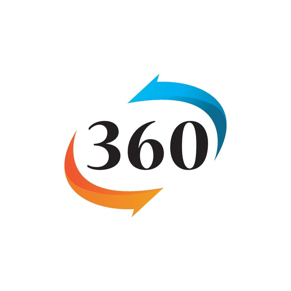 Designvorlage für 360-Grad-Vektorsymbole vektor