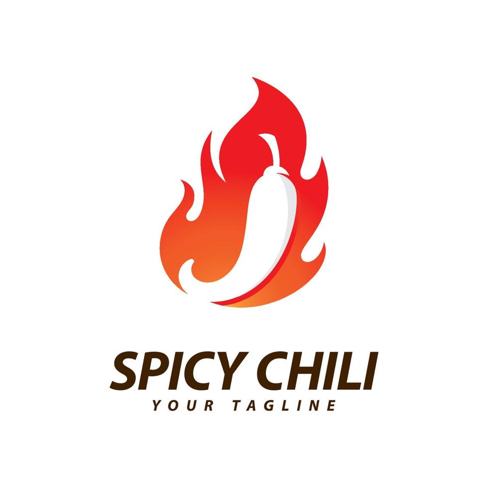 Chili Logo Vektor würzige Lebensmittelsymbolvorlage