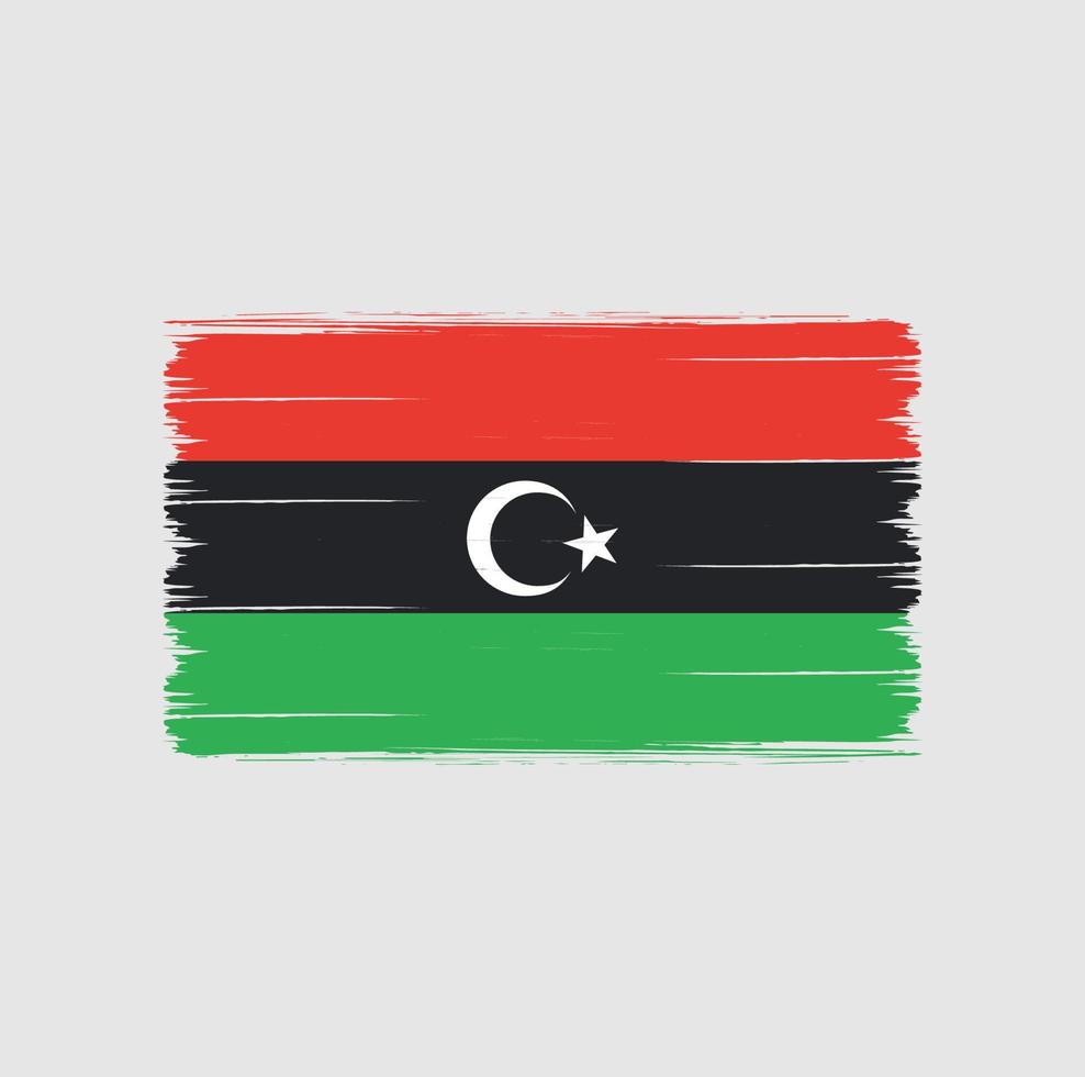 libyens flagga borste. National flagga vektor