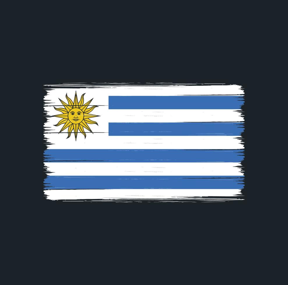 uruguay flaggborste. National flagga vektor