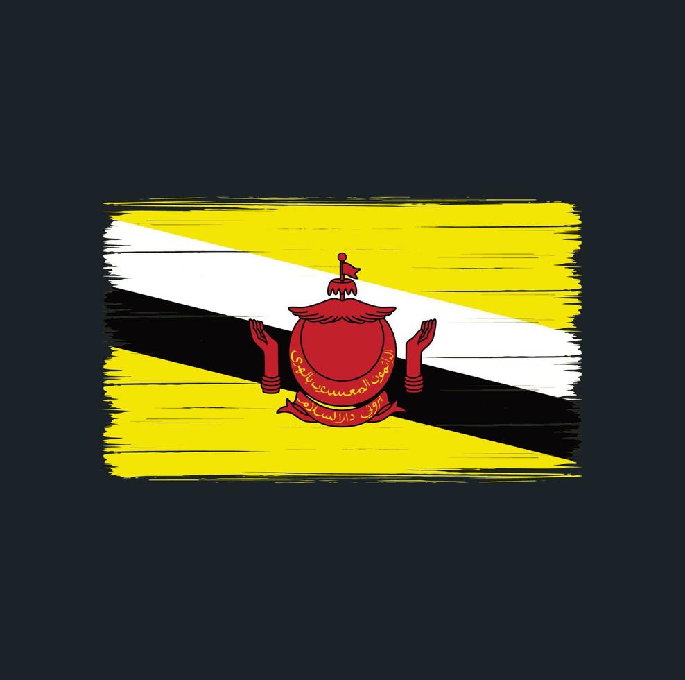 brunei flagga borste. National flagga vektor