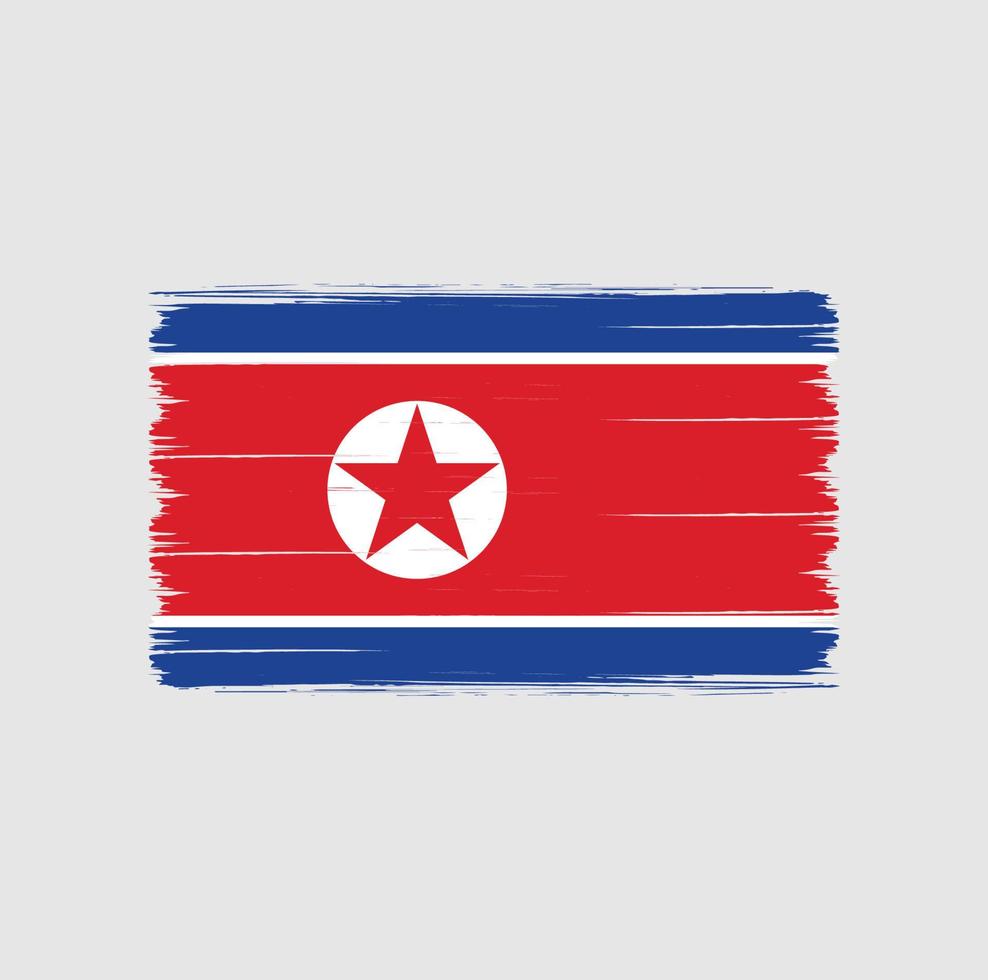 Bürste der Nordkorea-Flagge. Nationalflagge vektor