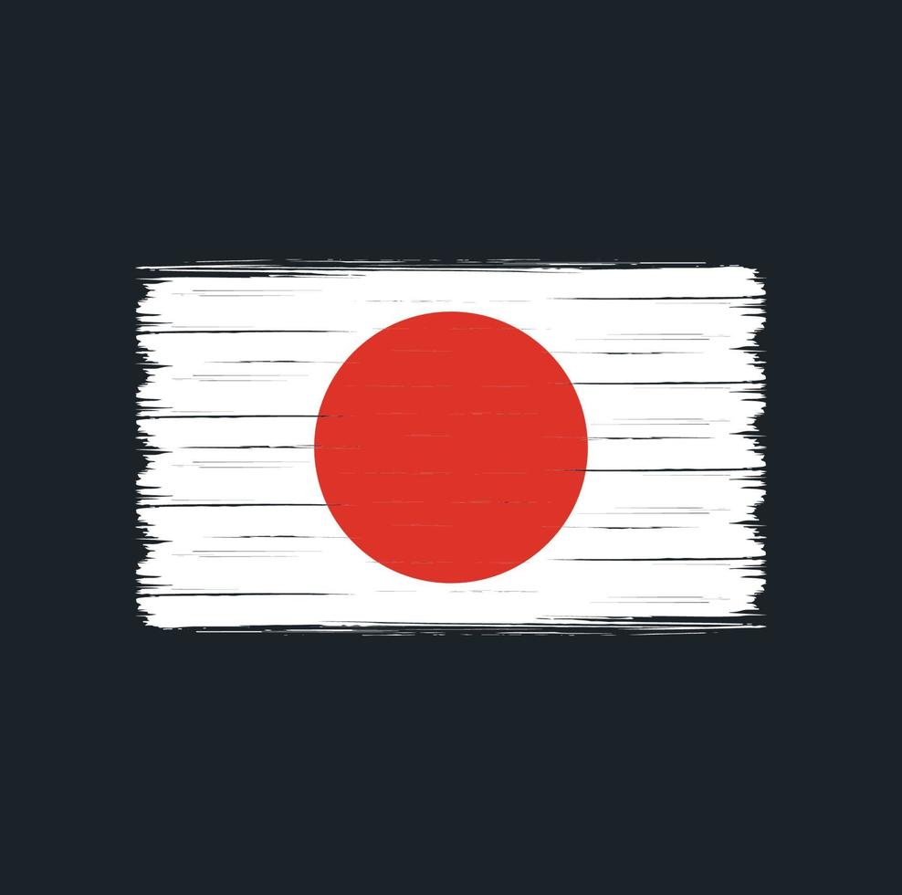 Pinsel mit japanischer Flagge. Nationalflagge vektor