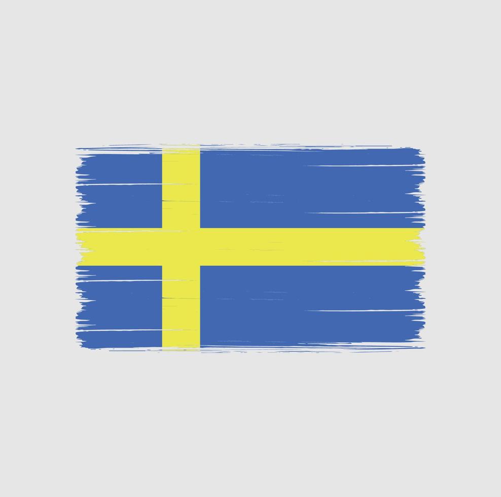 Bürste der schwedischen Flagge. Nationalflagge vektor