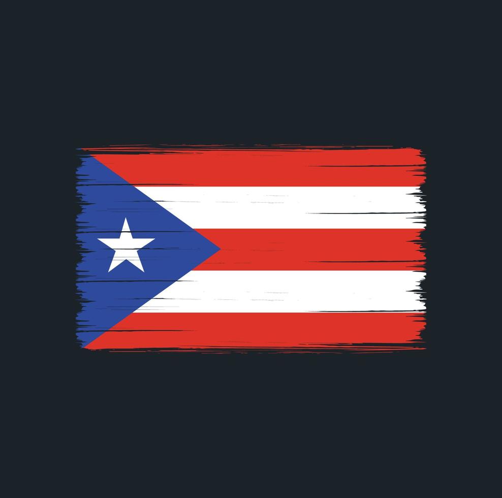 puerto-rico-flaggenpinsel. Nationalflagge vektor