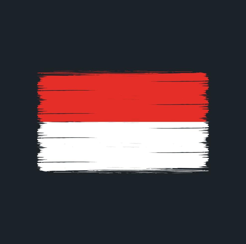 Flaggenpinsel für Indonesien oder Monaco. Nationalflagge vektor