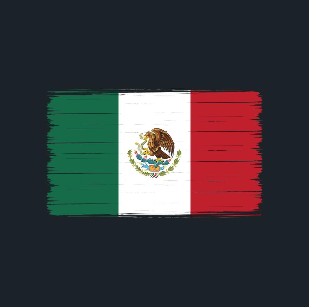 mexico flagga borste. National flagga vektor