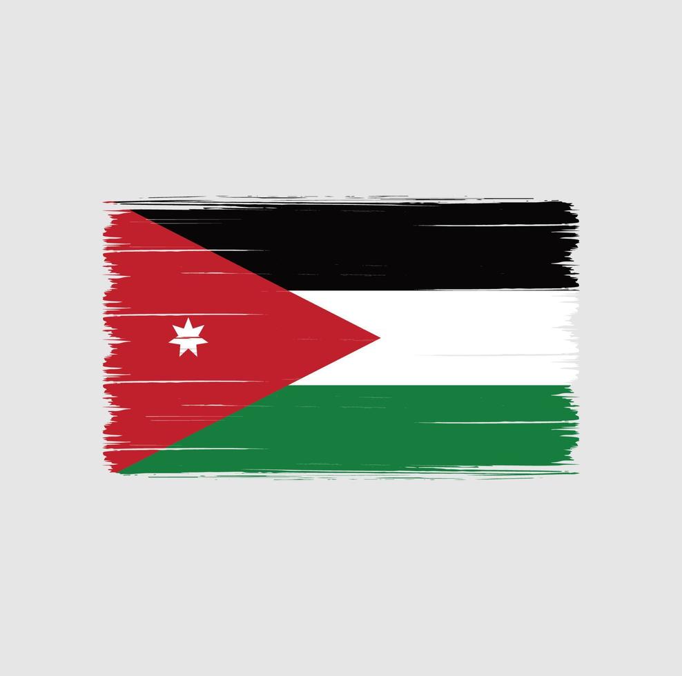Bürste mit Jordan-Flagge. Nationalflagge vektor