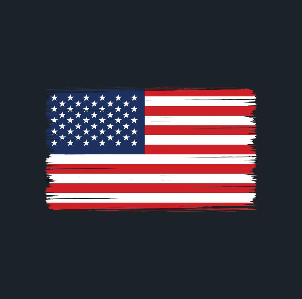 Bürste der amerikanischen Flagge. Nationalflagge vektor