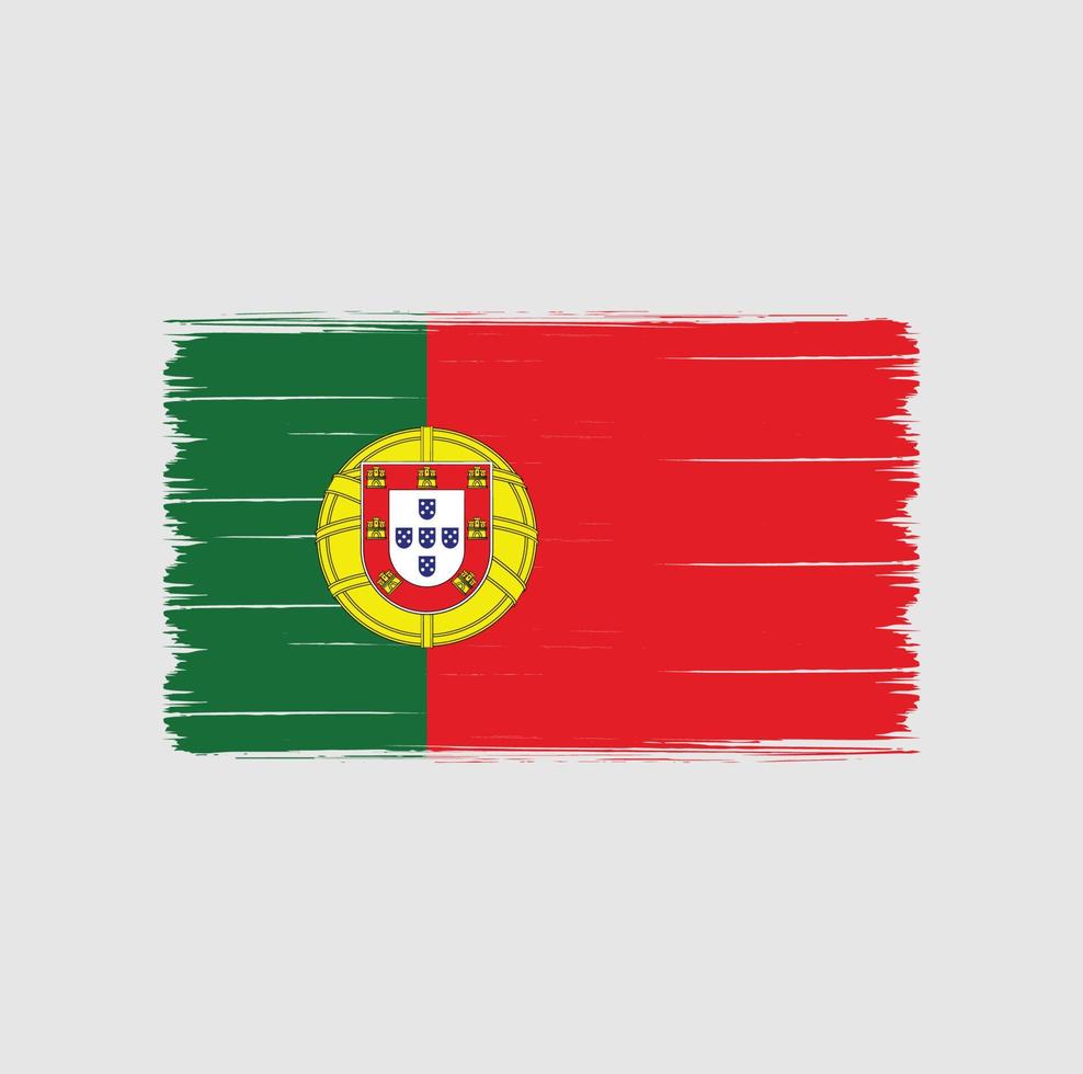 portugal flagga borste. National flagga vektor