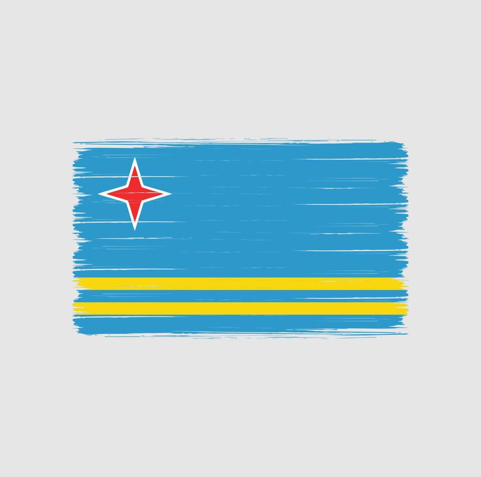 Bürste für die Aruba-Flagge. Nationalflagge vektor