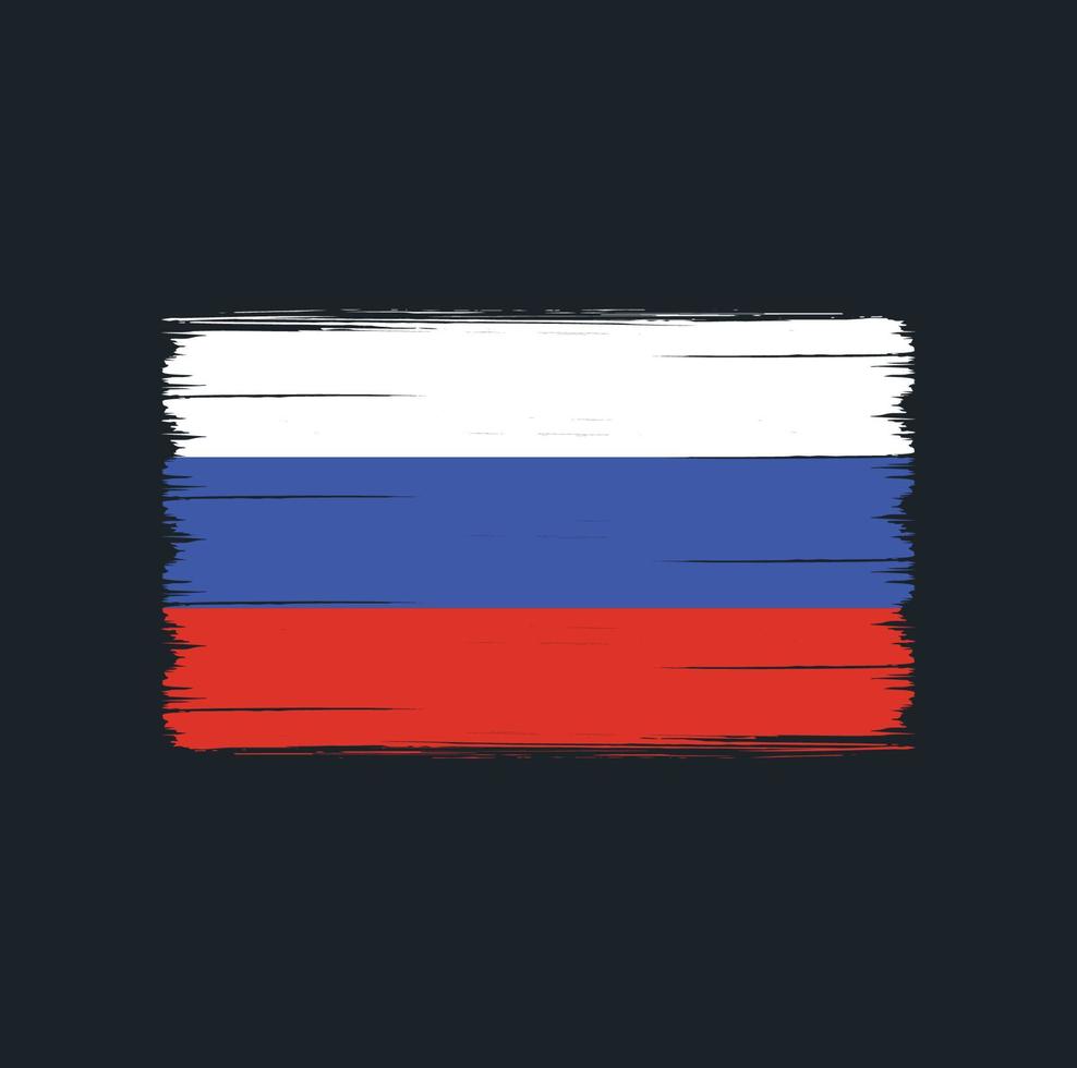 Pinsel mit russischer Flagge. Nationalflagge vektor