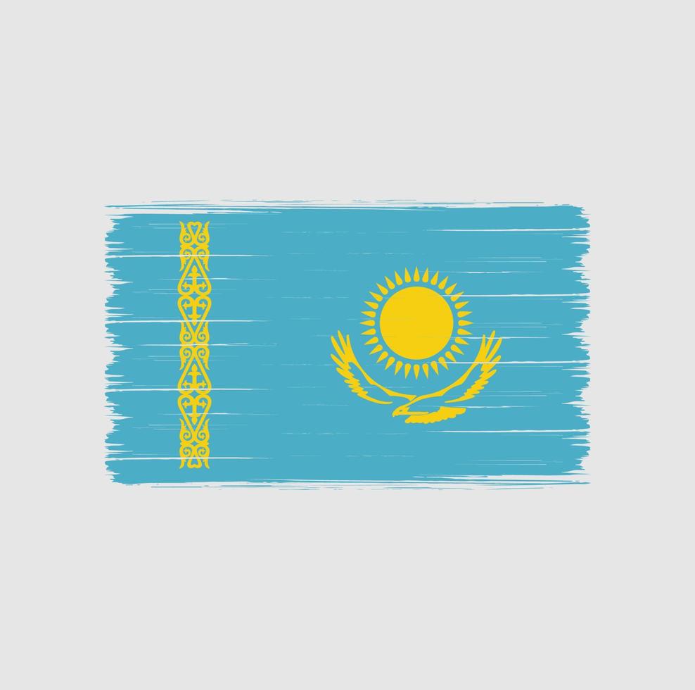 kasachstan-flaggenpinsel. Nationalflagge vektor