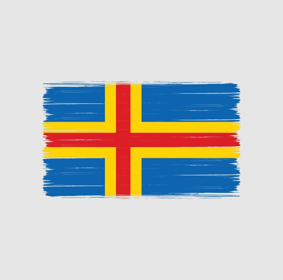 ålandsöarnas flaggborste. National flagga vektor