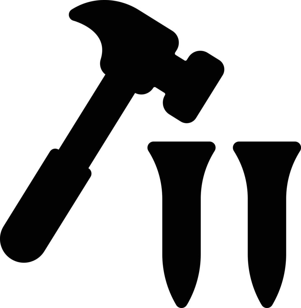hammernagelvektorillustration auf einem hintergrund. hochwertige symbole. vektorikonen für konzept und grafikdesign. vektor