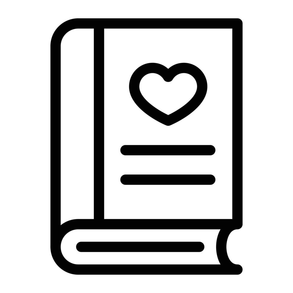 Liebesbuch-Vektorillustration auf einem Hintergrund. Premium-Qualitätssymbole. Vektorsymbole für Konzept und Grafikdesign. vektor