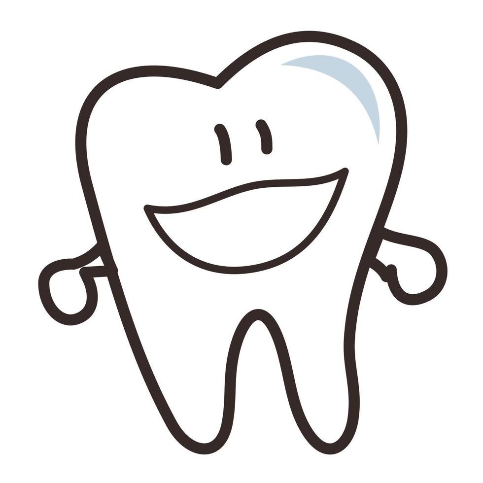 süßer Zahn-Symbol-Lächeln-Charakter vektor