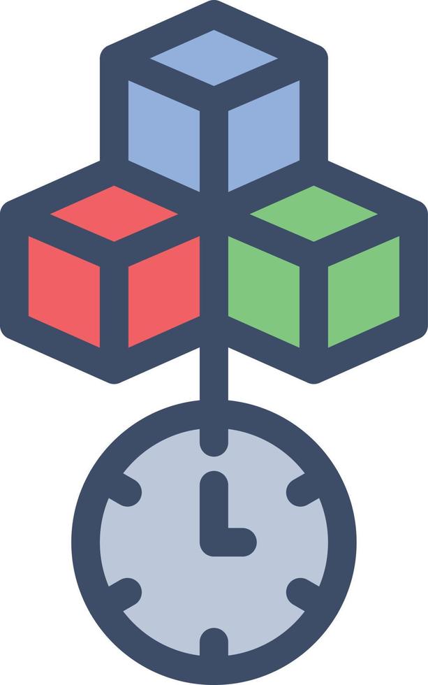 Blockchain-Zeitvektorillustration auf einem Hintergrund. Premium-Qualitätssymbole. Vektorsymbole für Konzept und Grafikdesign. vektor
