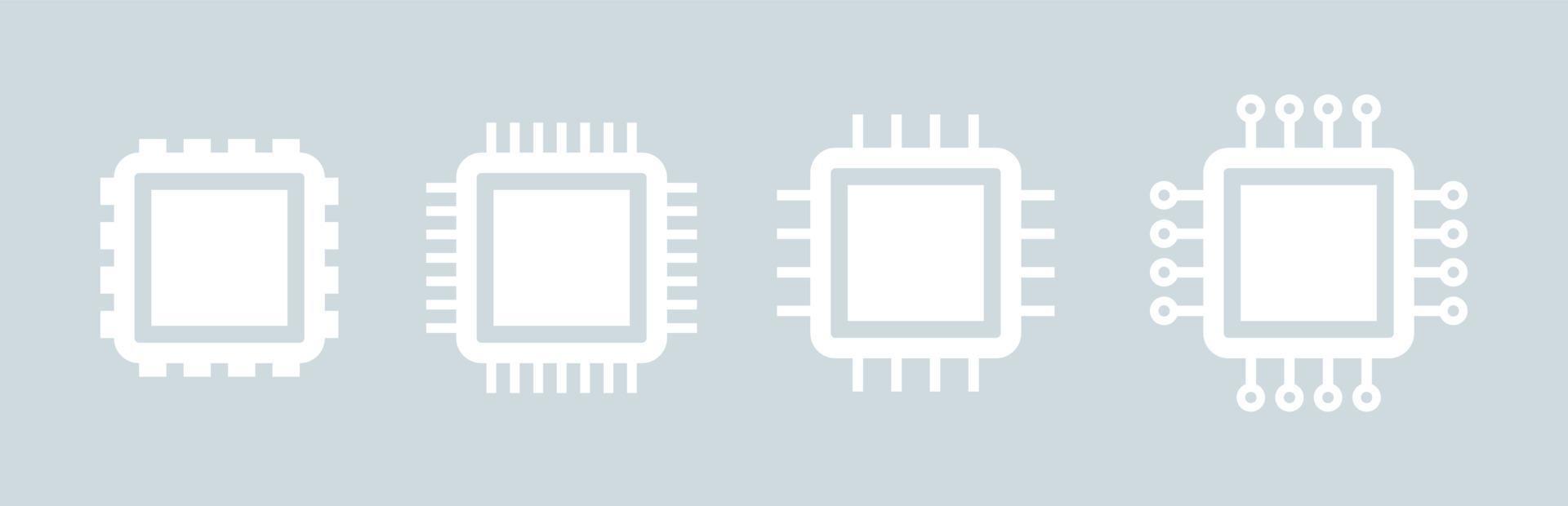 marker ikonuppsättning i vit färg. elektroniska chip vektor ikon isolerade.