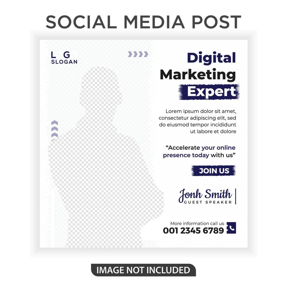 digital marknadsföring expert sociala medier post mall vektor