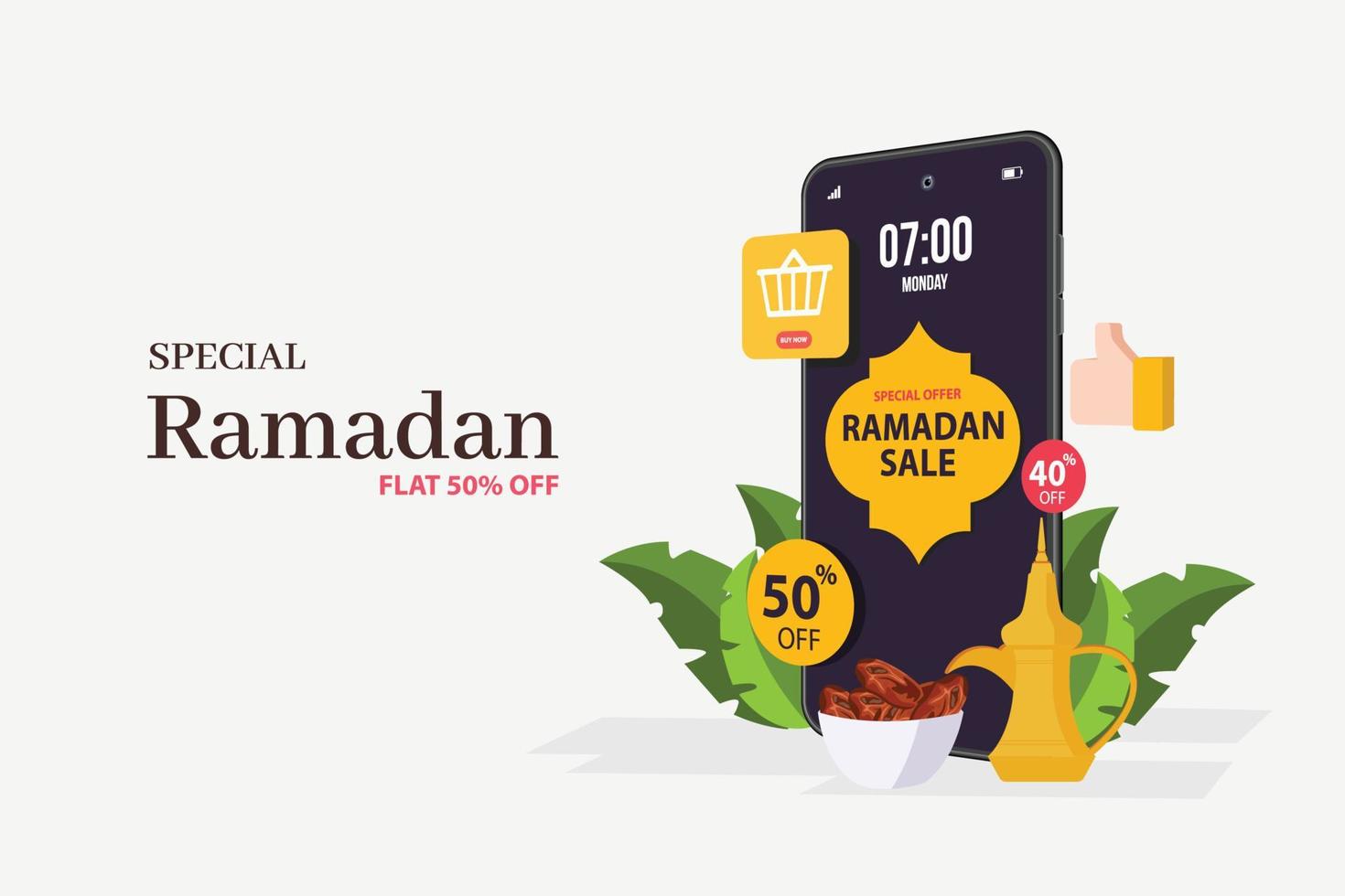 ramadan-verkaufsbanner-set, rabatt und bestes angebotsetikett, etikett oder aufkleberset anlässlich von ramadan kareem und eid mubarak, vektorillustration vektor