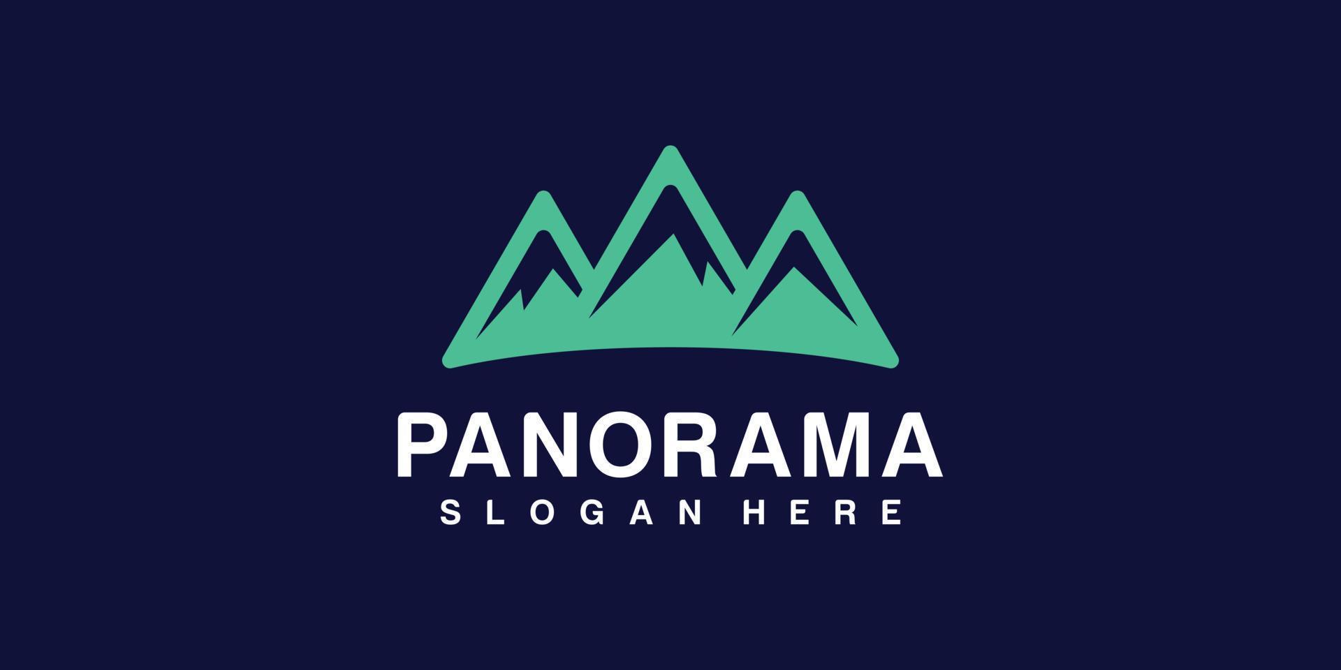 panorama berg logotyp design inspiration vektor