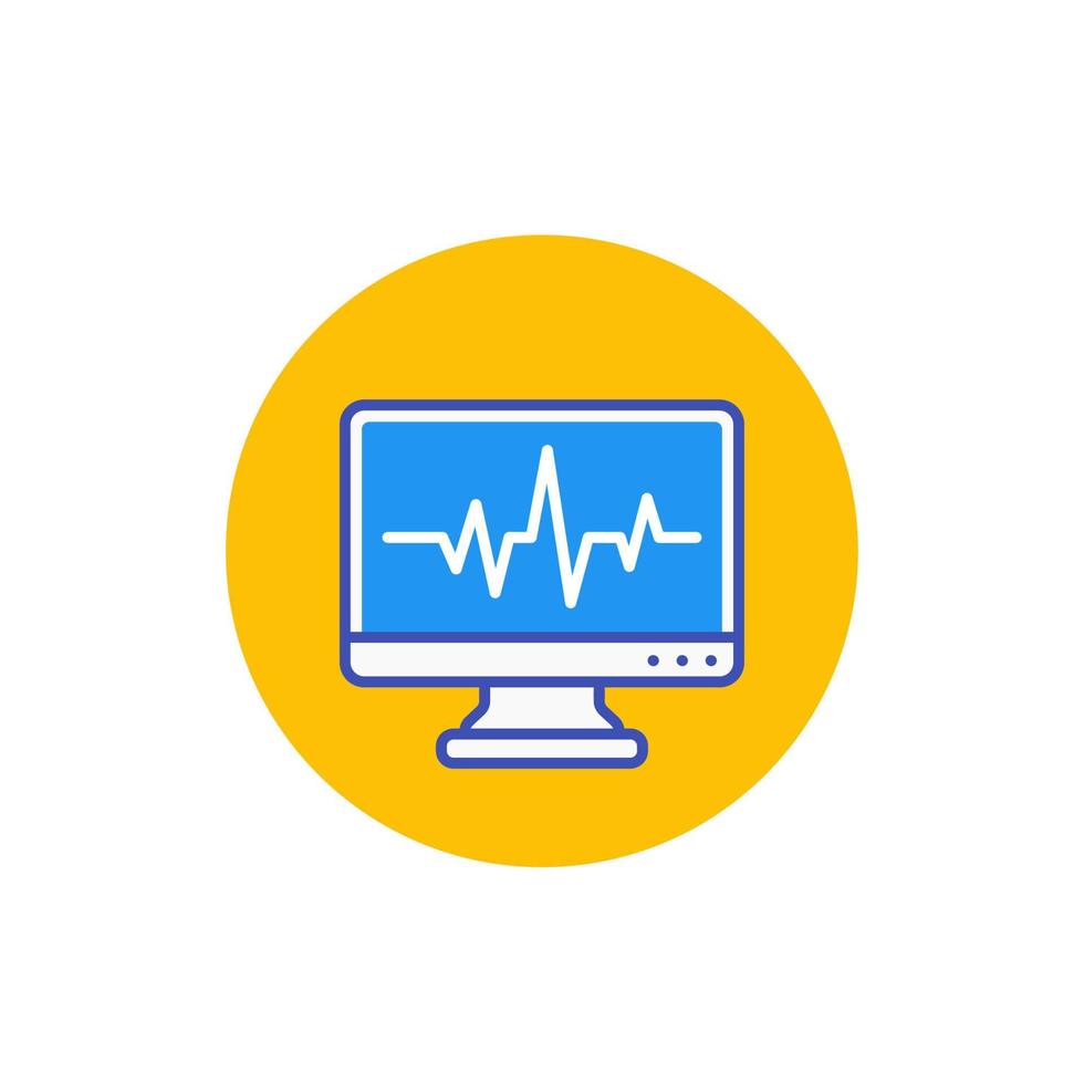 ekg, elektrokardiographie, herzdiagnosesymbol vektor