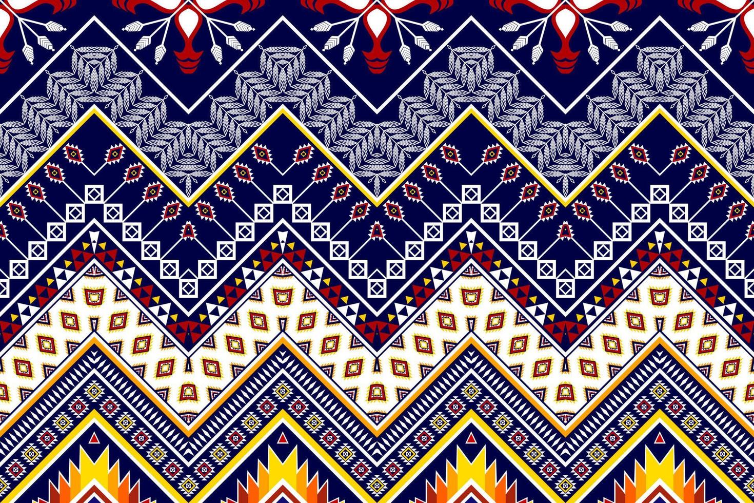 abstraktes geometrisches ethnisches Musterdesign. aztekischer Stoff Teppich Mandala Ornament ethnische Chevron Textildekoration Tapete. Stammes-Boho-gebürtiger ethnischer traditioneller Stickerei-Vektorhintergrund vektor