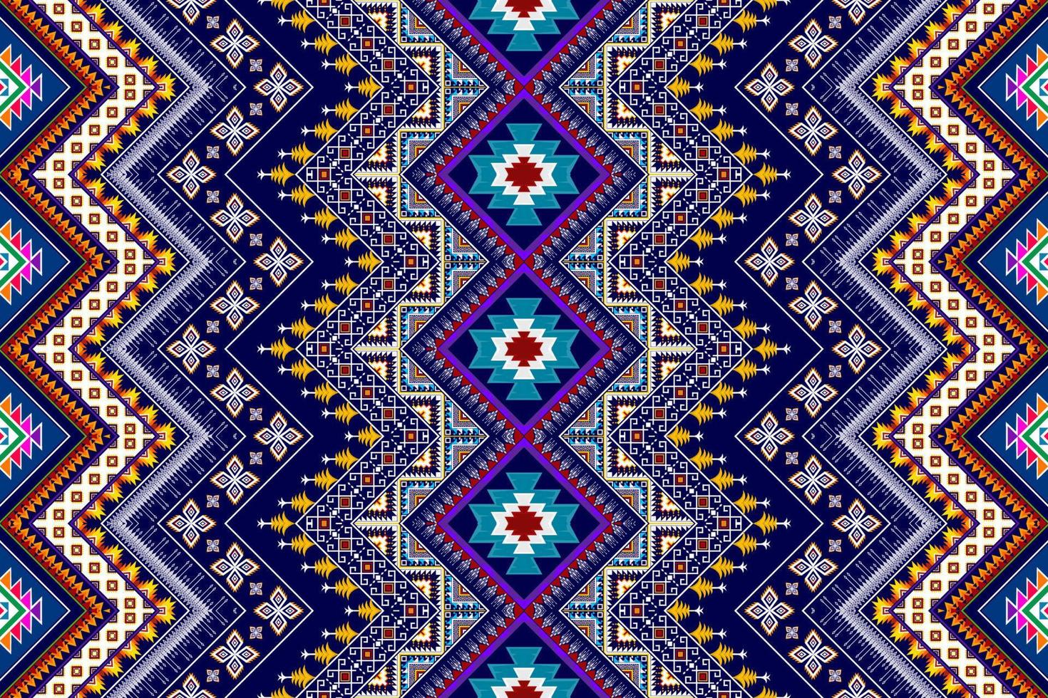 ikat geometrisk abstrakt etnisk mönsterdesign. Aztec tyg matta mandala prydnad etnisk chevron textil dekoration tapeter. tribal boho infödda etniska traditionella broderi vektor bakgrund