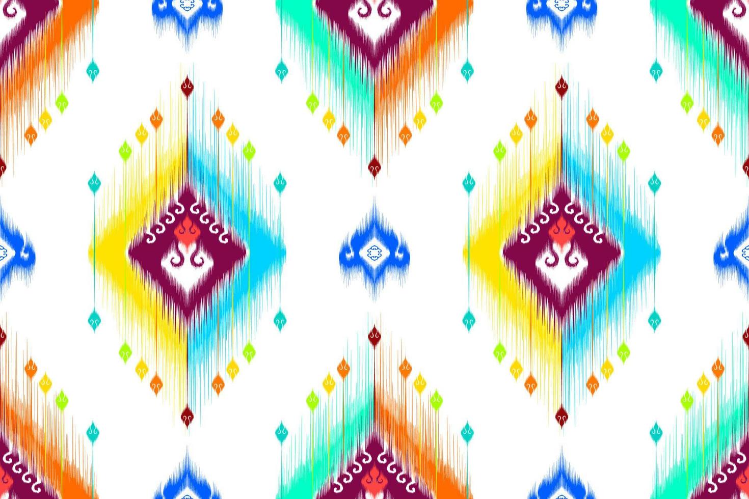 ikat geometrisk abstrakt etnisk mönsterdesign. Aztec tyg matta mandala prydnad etnisk chevron textil dekoration tapeter. tribal boho infödda etniska traditionella broderi vektor bakgrund