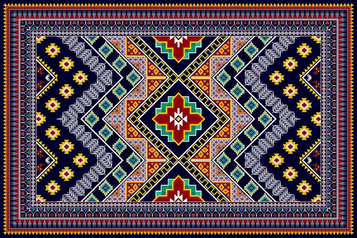 ikat geometrisk abstrakt etnisk mönsterdesign. Aztec tyg matta mandala prydnad etnisk chevron textil dekoration tapeter. tribal boho infödda etniska traditionella broderi vektor bakgrund