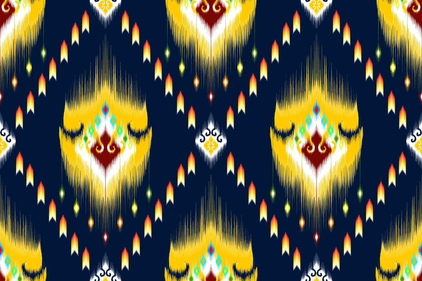 ikat abstraktes geometrisches ethnisches musterdesign der stickerei. aztekischer Stoff Teppich Mandala Ornament Chevron Textildekoration Tapete. tribal boho einheimischer ethnischer türkei traditioneller vektorhintergrund vektor