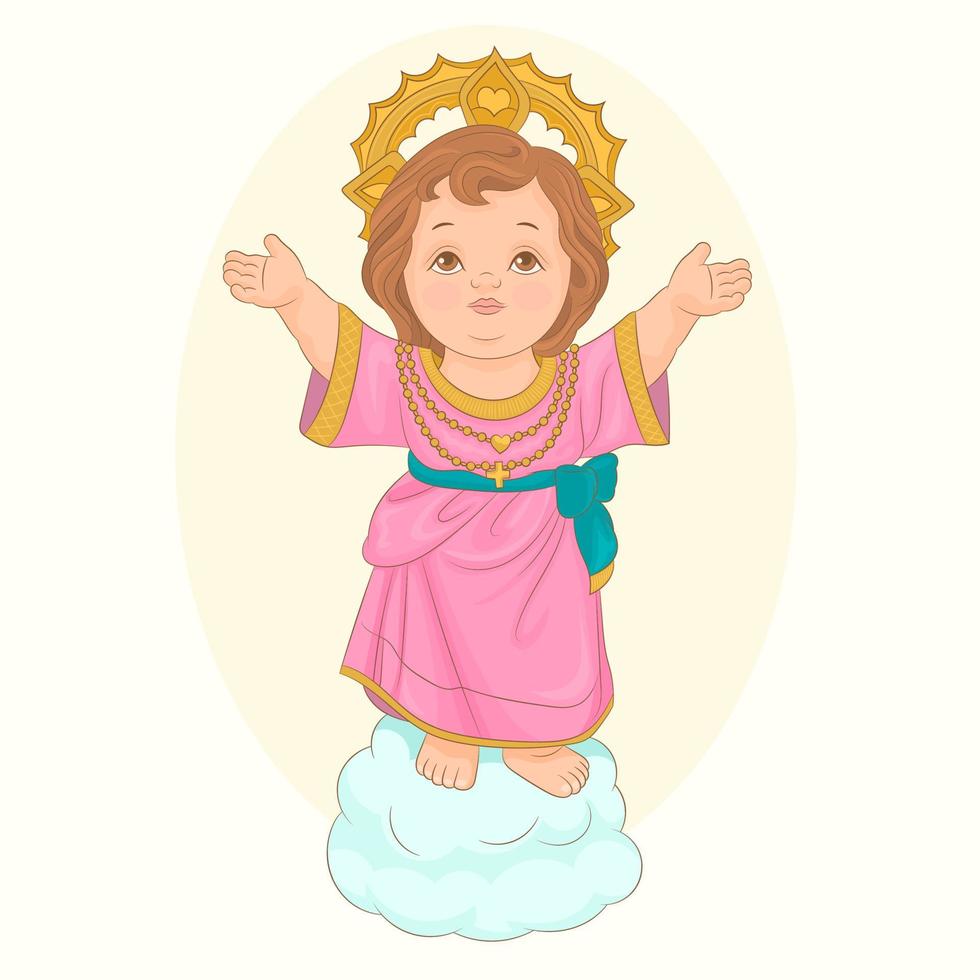 Bild des göttlichen Jesuskindes der katholischen Religion vektor