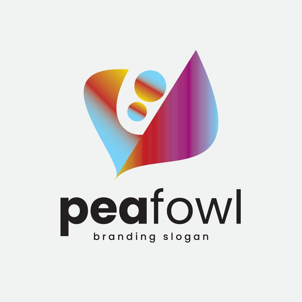 Pfau-Mode- und Ornament-Logo vektor