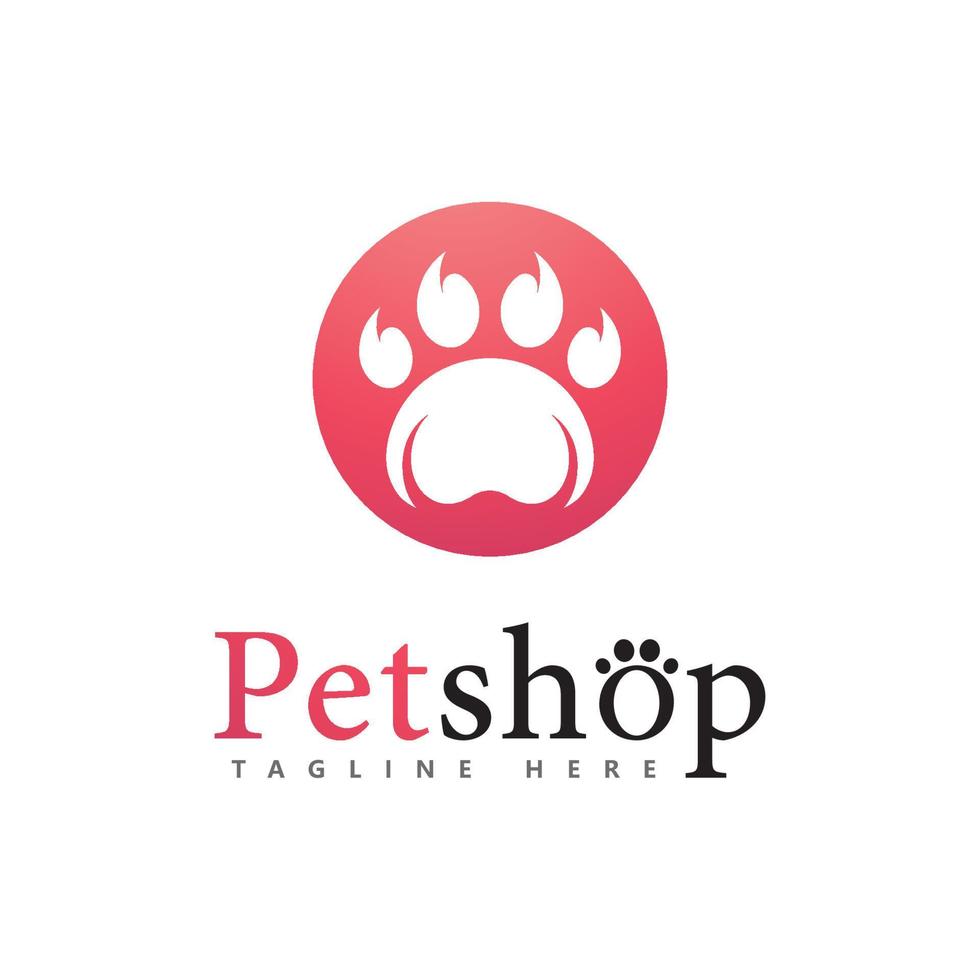 Pfote-Logo-Design-Vektor-Illustration, für Haustier-Shop-Logo vektor