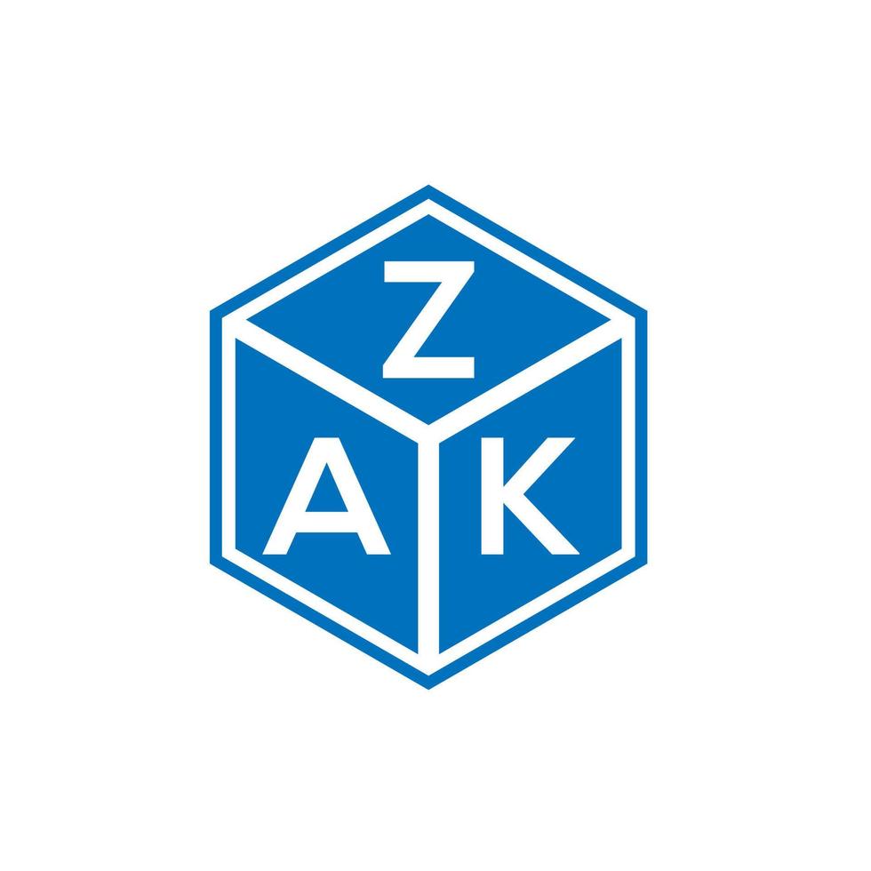 zak brev logotyp design på vit bakgrund. zak kreativa initialer brev logotyp koncept. zak bokstav design. vektor