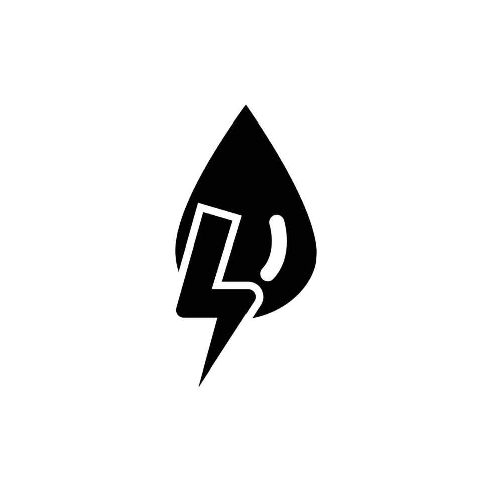 Wassertropfen-Symbol mit elektrischem. solider Icon-Stil. geeignet für Symbol für erneuerbare Energien. einfaches Design editierbar. Design-Vorlagenvektor vektor