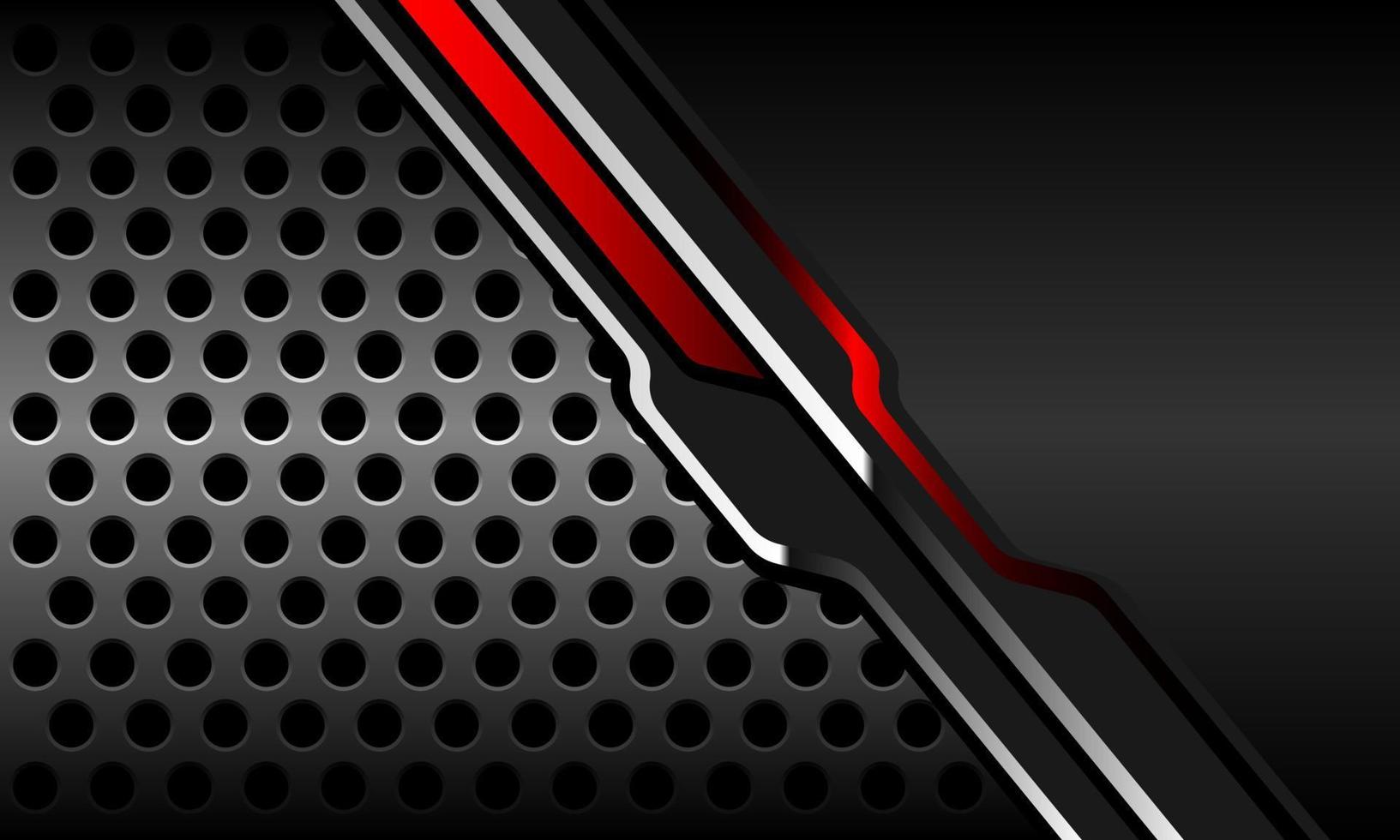 abstrakter roter schwarzer metallischer Cyber-Schrägstrich auf Kreismasche mit futuristischem Hintergrundvektor der modernen Technologie des Leerzeichendesigns vektor