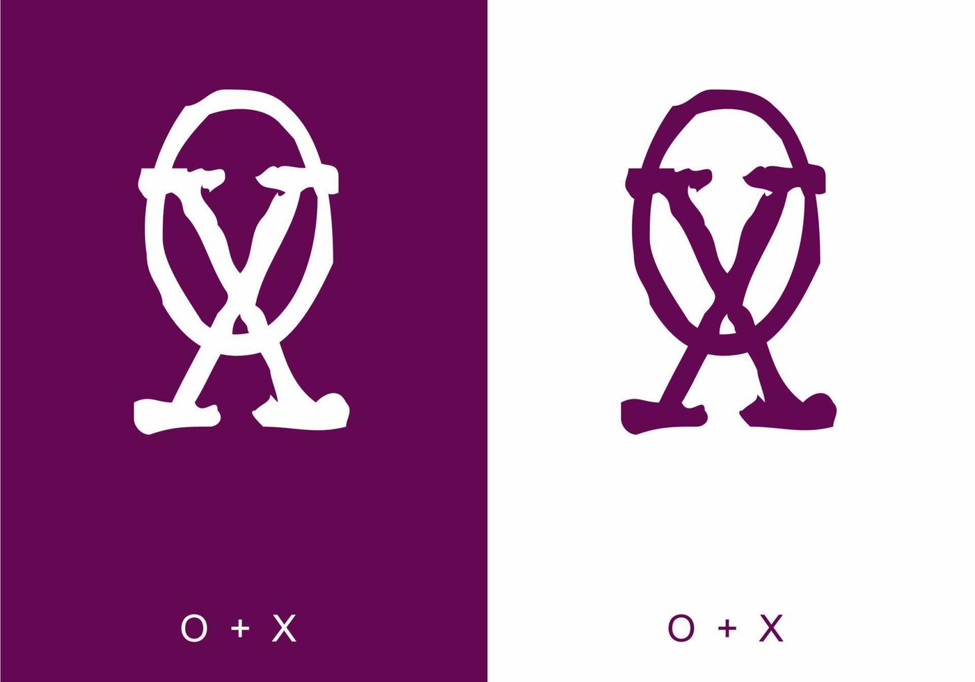 initial bokstavstext av oxe vektor