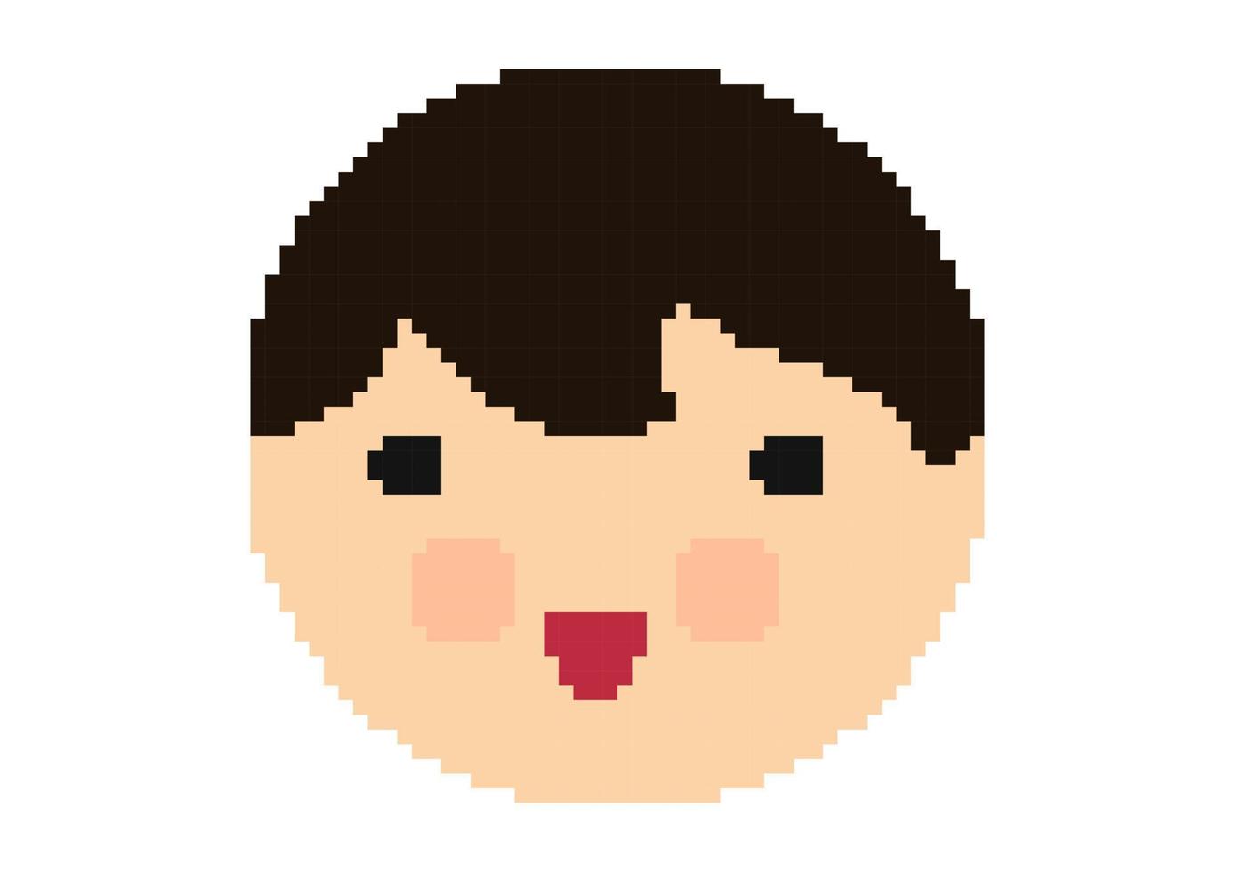 pojke ansikte illustration i pixel stil vektor