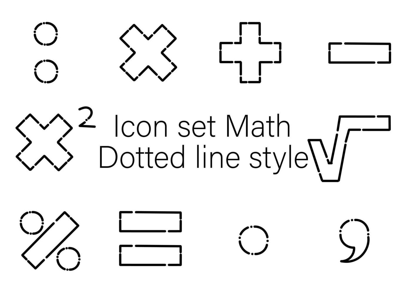samling av illustrationer av symboler i matematik 2 vektor