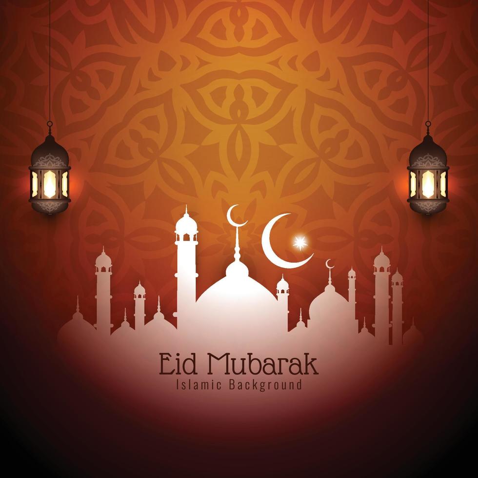 eleganter eid mubarak islamischer festivalhintergrund vektor