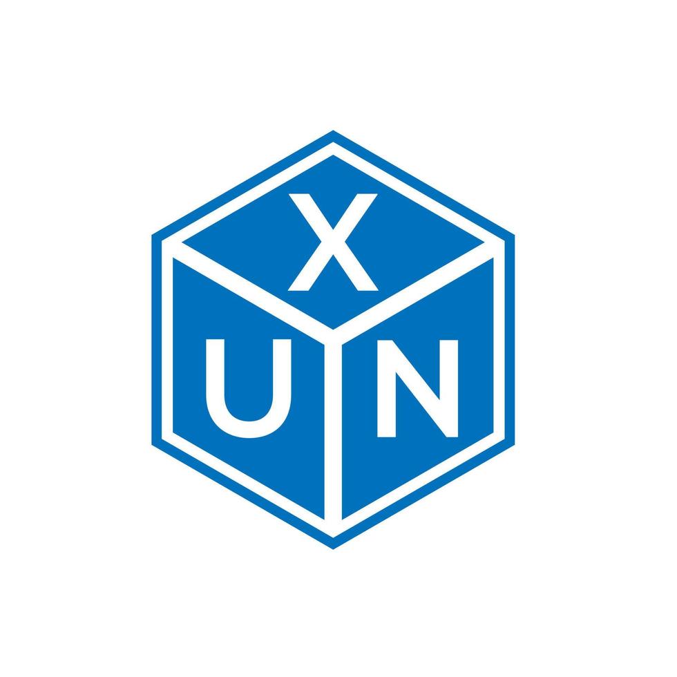 Xun-Brief-Logo-Design auf weißem Hintergrund. Xun kreatives Initialen-Buchstaben-Logo-Konzept. Xun-Buchstaben-Design. vektor