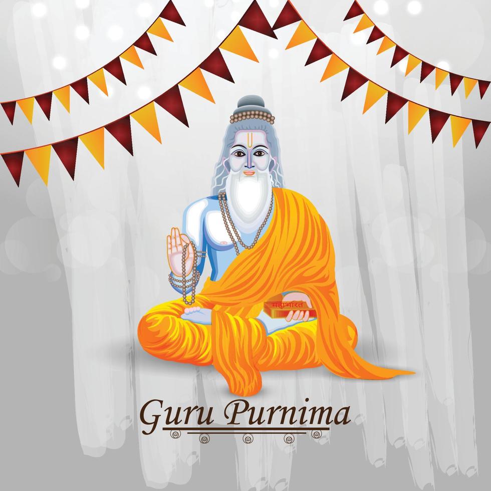 glückliche Guru Purnima-Feier-Grußkarte vektor