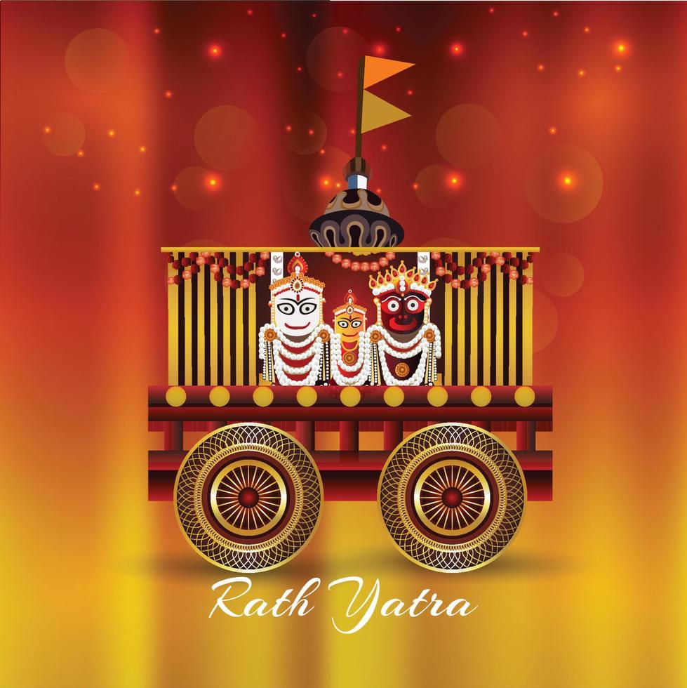 glad rath yatra firande bakgrund vektor